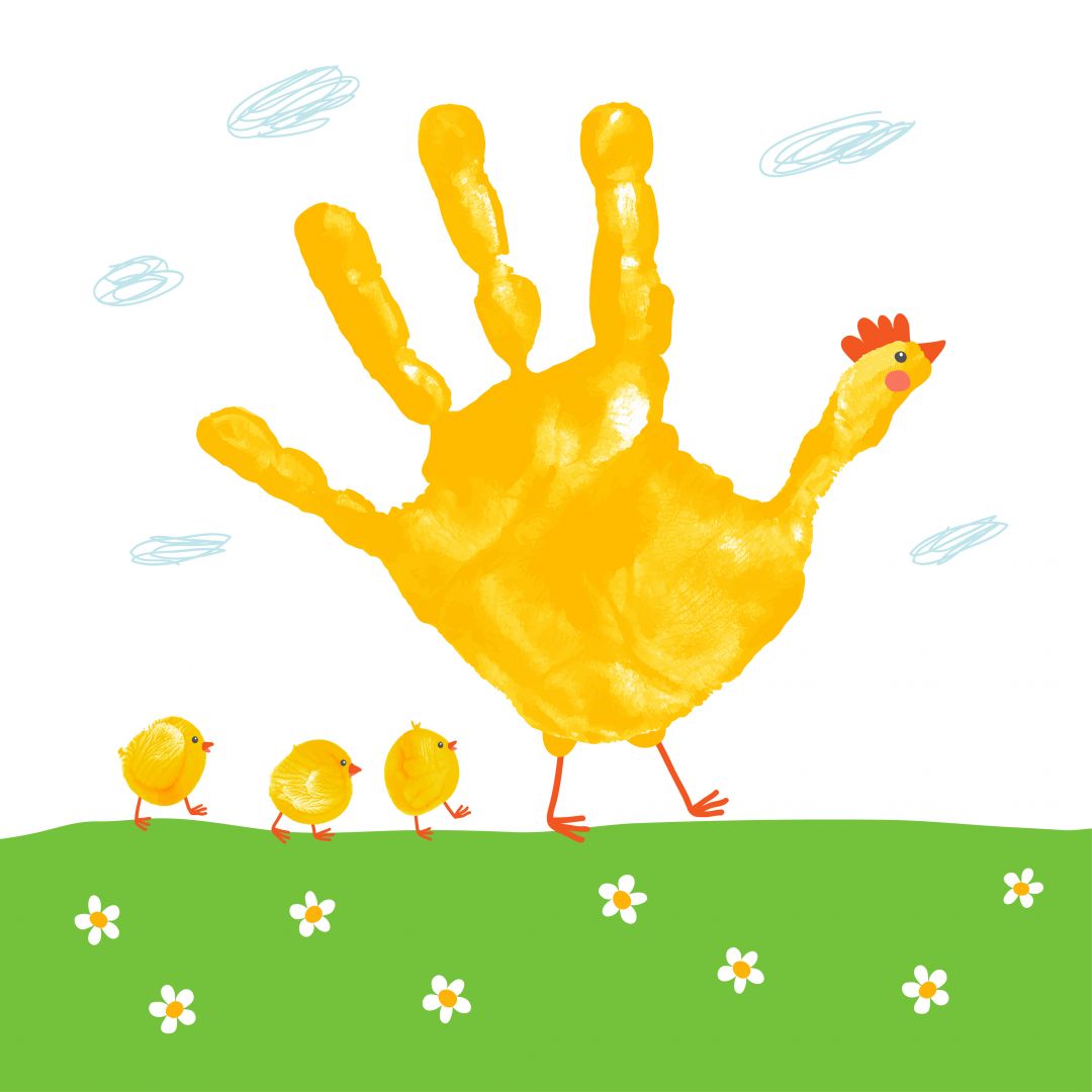 Рисование ладошки курица